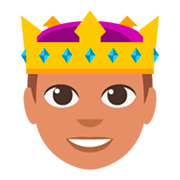 Émoji 🤴🏽 Prince : Peau Légèrement Mate sur JoyPixels 3.0.