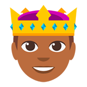 🤴🏾 Emoji Príncipe: Tono De Piel Oscuro Medio en JoyPixels 3.0.