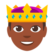 🤴🏿 Emoji Prinz: dunkle Hautfarbe JoyPixels 3.0.