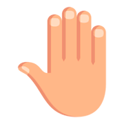 🤚🏼 Emoji Dorso Da Mão Levantado: Pele Morena Clara na JoyPixels 3.0.