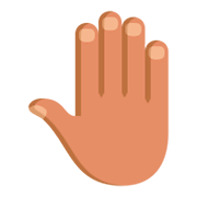 Emoji 🤚🏽 Dorso Mano Alzata: Carnagione Olivastra su JoyPixels 3.0.