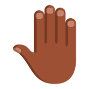 Emoji 🤚🏿 Dorso Mano Alzata: Carnagione Scura su JoyPixels 3.0.