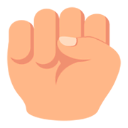 ✊🏼 Emoji Puño En Alto: Tono De Piel Claro Medio en JoyPixels 3.0.