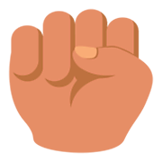 ✊🏽 Emoji erhobene Faust: mittlere Hautfarbe JoyPixels 3.0.