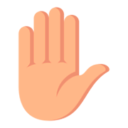 ✋🏼 Emoji erhobene Hand: mittelhelle Hautfarbe JoyPixels 3.0.