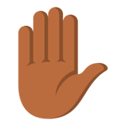 Emoji ✋🏾 Mano Alzata: Carnagione Abbastanza Scura su JoyPixels 3.0.