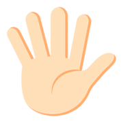 🖐🏻 Emoji Mão Aberta Com Os Dedos Separados: Pele Clara na JoyPixels 3.0.