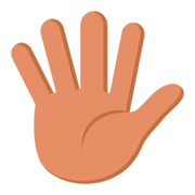 🖐🏽 Emoji Hand mit gespreizten Fingern: mittlere Hautfarbe JoyPixels 3.0.