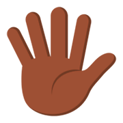🖐🏿 Emoji Hand mit gespreizten Fingern: dunkle Hautfarbe JoyPixels 3.0.