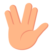🖖🏼 Emoji vulkanischer Gruß: mittelhelle Hautfarbe JoyPixels 3.0.