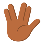 🖖🏾 Emoji vulkanischer Gruß: mitteldunkle Hautfarbe JoyPixels 3.0.