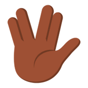 🖖🏿 Emoji vulkanischer Gruß: dunkle Hautfarbe JoyPixels 3.0.