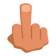 🖕🏽 Emoji Mittelfinger: mittlere Hautfarbe JoyPixels 3.0.