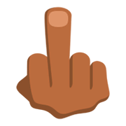 🖕🏾 Emoji Dedo Corazón Hacia Arriba: Tono De Piel Oscuro Medio en JoyPixels 3.0.