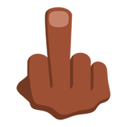 🖕🏿 Emoji Dedo Corazón Hacia Arriba: Tono De Piel Oscuro en JoyPixels 3.0.