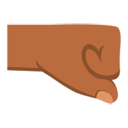 🤜🏾 Emoji Faust nach rechts: mitteldunkle Hautfarbe JoyPixels 3.0.