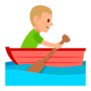 Émoji 🚣🏼 Personne Ramant Dans Une Barque : Peau Moyennement Claire sur JoyPixels 3.0.