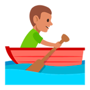🚣🏽 Emoji Person im Ruderboot: mittlere Hautfarbe JoyPixels 3.0.