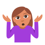 🤷🏽 Emoji schulterzuckende Person: mittlere Hautfarbe JoyPixels 3.0.
