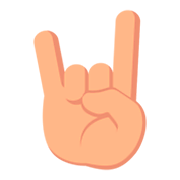 🤘🏼 Emoji Mano Haciendo El Signo De Cuernos: Tono De Piel Claro Medio en JoyPixels 3.0.