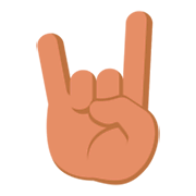 🤘🏽 Emoji Saudação Do Rock: Pele Morena na JoyPixels 3.0.