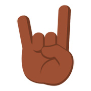 🤘🏿 Emoji Mano Haciendo El Signo De Cuernos: Tono De Piel Oscuro en JoyPixels 3.0.