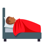 🛌🏾 Emoji im Bett liegende Person: mitteldunkle Hautfarbe JoyPixels 3.0.