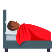 🛌🏿 Emoji im Bett liegende Person: dunkle Hautfarbe JoyPixels 3.0.