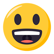 Emoji 😃 Faccina Con Un Gran Sorriso E Occhi Spalancati su JoyPixels 3.0.