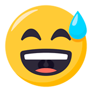 😅 Emoji grinsendes Gesicht mit Schweißtropfen JoyPixels 3.0.