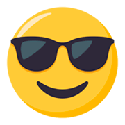 Emoji 😎 Faccina Con Sorriso E Occhiali Da Sole su JoyPixels 3.0.