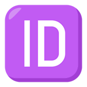 🆔 Emoji Großbuchstaben ID in lila Quadrat JoyPixels 3.0.