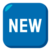 🆕 Emoji Wort „New“ in blauem Quadrat JoyPixels 3.0.
