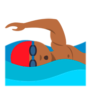 🏊🏾 Emoji Persona Nadando: Tono De Piel Oscuro Medio en JoyPixels 3.0.