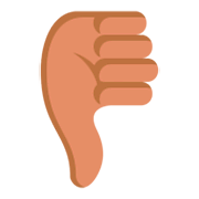 👎🏽 Emoji Polegar Para Baixo: Pele Morena na JoyPixels 3.0.