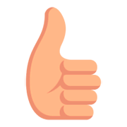 👍🏼 Emoji Polegar Para Cima: Pele Morena Clara na JoyPixels 3.0.
