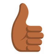👍🏾 Emoji Daumen hoch: mitteldunkle Hautfarbe JoyPixels 3.0.