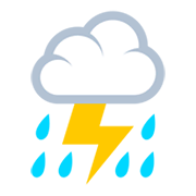 ⛈️ Emoji Wolke mit Blitz und Regen JoyPixels 3.0.