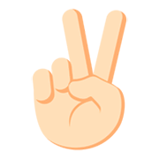 ✌🏻 Emoji Mão Em V De Vitória: Pele Clara na JoyPixels 3.0.