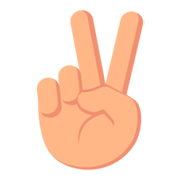 ✌🏼 Emoji Victory-Geste: mittelhelle Hautfarbe JoyPixels 3.0.