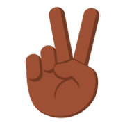 ✌🏿 Emoji Mano Con Señal De Victoria: Tono De Piel Oscuro en JoyPixels 3.0.
