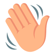 👋🏼 Emoji winkende Hand: mittelhelle Hautfarbe JoyPixels 3.0.