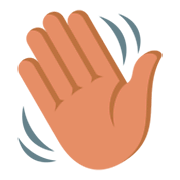 👋🏽 Emoji Mano Saludando: Tono De Piel Medio en JoyPixels 3.0.