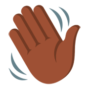 👋🏿 Emoji winkende Hand: dunkle Hautfarbe JoyPixels 3.0.