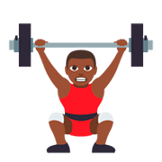 🏋🏿 Emoji Pessoa Levantando Peso: Pele Escura na JoyPixels 3.0.