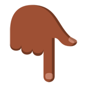 👇🏿 Emoji Dorso Da Mão Com Dedo Indicador Apontando Para Baixo: Pele Escura na JoyPixels 3.0.