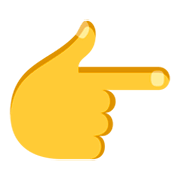 👉 Emoji Dorso Da Mão Com Dedo Indicador Apontando Para A Direita na JoyPixels 3.0.