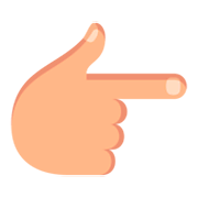 👉🏼 Emoji Dorso De Mano Con índice A La Derecha: Tono De Piel Claro Medio en JoyPixels 3.0.