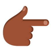 👉🏿 Emoji nach rechts weisender Zeigefinger: dunkle Hautfarbe JoyPixels 3.0.
