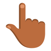 👆🏾 Emoji Dorso De Mano Con índice Hacia Arriba: Tono De Piel Oscuro Medio en JoyPixels 3.0.